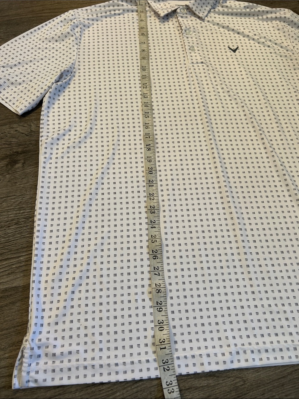 Callaway Opti-Dri Performance Golf Polo Shirt White Geometric Large - Picture 7 of 7